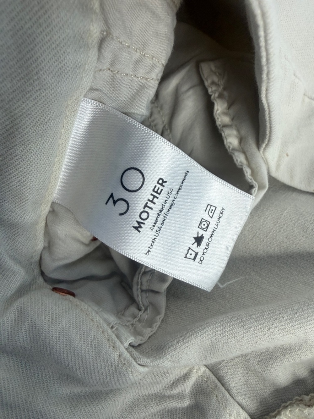 MOTHER | NEW The Looker Ankle Fray So Far Gone Jeans in White Painted Stripe, - Picture 6 of 12